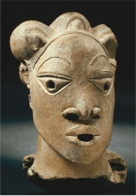   Early abstract sculptures of clay heads (figure 16.7) found in Nigeria are named after the town of _____.