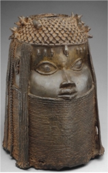     Explain how the shrine and head of an oba (figure 16.13A and B) illustrate the six characteristics frequently found in traditional African art.