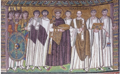   The Justinian mosaic in San Vitale (figure 14.11) shows the emperor as having both worldly and ______ authority.