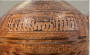     The Dipylon Master's Geometric amphora (figure 13.26A and B)  was designed to: A)  Promote the status of the deceased and that individual's family B)  Depict grief as a human universal C)  Show how important the people of Athens were D)  Be portable