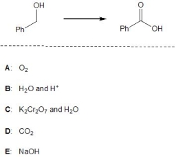 Which of the following reagents, A-E, is a suitable reagent for the following transformation?   A)  A B)  B C)  C D)  D E)  E