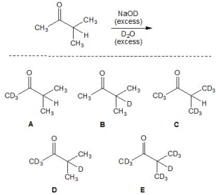 What is the major product of the following reaction?   A)  A B)  B C)  C D)  D E)  E