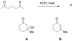 <strong>Select the major product from the reaction shown.  </strong> A) A B) B <div style=padding-top: 35px> 