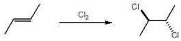 For the following reaction, how many stereoisomeric products are formed?   A)  0 B)  1 C)  2 D)  3 E)  4