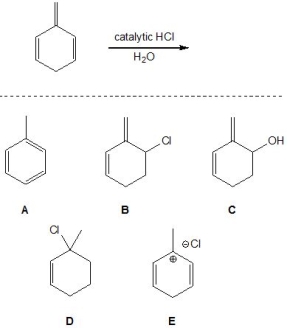 What is the major product of the following reaction?   A)  A B)  B C)  C D)  D E)  E