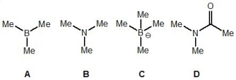 From the following molecules, pick out the one which is the strongest nucleophile:   A)  A B)  B C)  C D)  D