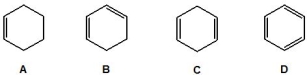 Which of the following molecules contain conjugation? Please select all that apply.   A)  A B)  B C)  C D)  D