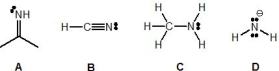 From the following molecules, pick out the strongest base:   A)  A B)  B C)  C D)  D