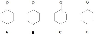 From the following molecules, pick out the strongest acid:   A)  A B)  B C)  C D)  D