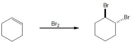 Pick out the term which describes the following reaction:   A)  Radical elimination B)  Nucleophilic substitution C)  Electrophilic addition