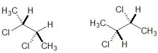 For following two molecules, pick out the terminology which best describes their relationship:   A)  Stereoisomers B)  Structural isomers C)  Conformers D)  Enantiomers E)  Diastereoisomers