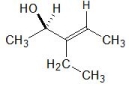For the following molecule, pick out its configurations:   A)  (R) - and (Z) - B)  (S) - and (Z) - C)  (R) - and (E) - D)  (S) - and (E) -