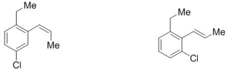 What is the relationship between these two molecules? Please select all that apply.   A)  chain isomers B)  position isomers C)  enantiomers D)  (E) -(Z)  isomers