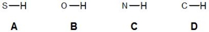 Which of the following bonds has the strongest IR absorption?   A)  A. B)  B. C)  C. D)  D.