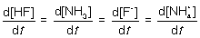 <strong>For the following elementary reaction: HF + NH<sub>3</sub> → F<sup>-</sup> + NH<sub>4</sub><sup>+</sup>. The rate of consumption of the reactants and rate of formation of products is given by which set of expressions?</strong> A) B) C) D)