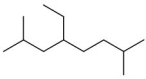 What is the IUPAC name for:   A)  2-methyl-5-isobutylheptane B)  2,7-dimethyl-4-ethyloctane C)  2,7-dimethyl-5-ethyloctane D)  2-methyl-5-(2-methylpropyl) heptane E)  2,7,7-trimethyl-4-ethylheptane
