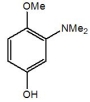The correct IUPAC name for the following molecule is:   A)  1-Dimethylamino-2-methoxy-5-hydroxybenzene B)  N,N-dimethyl-2-methoxy-5-hydroxylphenylamine C)  N,N-dimethyl-2-methoxy-5-hydroxylaniline D)  3-Dimethylamino-4-methoxyphenol E)  O-Methyl 2-dimethylamino-4-hydroxyphenol.