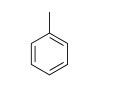 The following molecule is toluene, found in paint thinners and used as an industrial solvent. Overexposure to toluene has the ability to cause severe neurological harm. Choose the correct chemical formula for toluene.   A)  C<sub>7</sub>H<sub>14</sub> B)  C<sub>6</sub>H<sub>8</sub> C)  C<sub>6</sub>H<sub>6</sub> D)  C<sub>7</sub>H<sub>8</sub> E)  C<sub>7</sub>H<sub>12</sub>