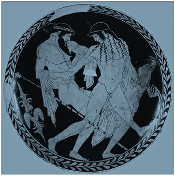   On this Attic cup, Zeus is in the act of seizing the beautiful mortal _______. A)  Ganymede B)  Paean C)  Polyphemus D)  Adonis