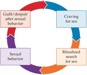 Refer to the figure.   This figure illustrates A)  discrepant sexual desire. B)  hypersexuality. C)  normal male sexual behavior. D)  normal female sexual behavior. E)  sexual interest/arousal disorder.