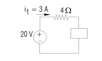 For the diagram shown, find the magnitude and sign of the power, in watts, absorbed by the circuit element in the box.   A)  -36 W B)  -24 W C)  24 W D)  36 W