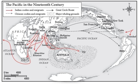   -Looking at Map 8.3, in the nineteenth century Japan had an advantage in trade with ________. A)  San Francisco B)  Australia C)  the Americas' Pacific coasts D)  island Southeast Asia