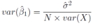 The higher the variance of X in our sample, the higher the variance of B1hat. [Equation that helps understand the logic for the answer]   