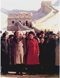   -This image of Nixon in China stunned the world because A)  The United States had not diplomatically recognized China since the communist victory in the civil war in 1949 B)  Presidents rarely traveled abroad C)  It was the first visit of a sitting president to a communist country D)  Nixon's rhetoric had increased enmity with China throughout his presidency