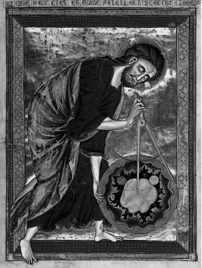  What idea is best represented by this image? A)  God created an ordered cosmos B)  The world cannot be understood through science C)  Mankind has a duty to privilege faith over reason D)  Science leads to heresy
