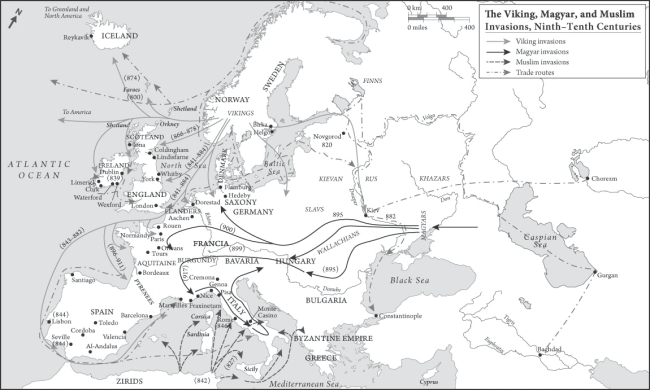   Which of the following prompted the Viking raids depicted in this map? (Select all that apply.)  A)  Interest in permanently settling in warmer climates B)  Overpopulation due to polygamy C)  Lack of resources due to geographic limitations D)  A sense of adventure inspired by written sagas