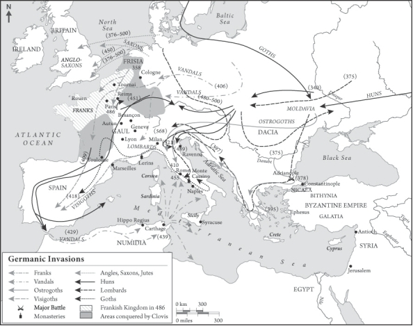   Which regions were the homelands of the tribes that invaded England? A)  Spain and Portugal B)  France and Switzerland C)  Denmark and the Netherlands D)  Algiers and Tunisia