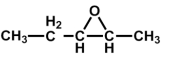 What is the systematic name for the epoxide shown here?   A)  1-methyl-2-ethyloxide B)  1-ethyl-2-methyloxirane C)  2-ethyl-3-methyloxirane D)  2,3-epoxypentane E)  C and D