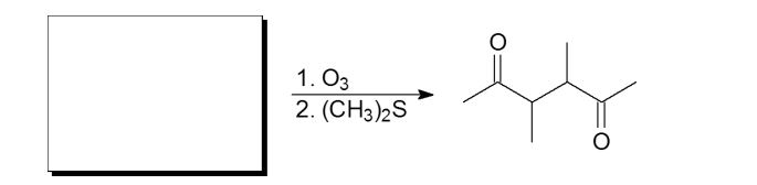 Which of the following molecules is a possible starting material in this ozonolysis reaction?   A)    B)    C)    D)    E)  molecules A, C, and D