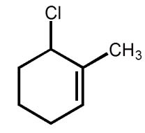 What is the correct name for the following compound?   A)  1-methyl-2-chlorocylohex-2-ene B)  1-chloro-2-methylcylohex-2-ene C)  2-methyl-3-chlorocyclohexene D)  6-chloro-1-methylcylohexene E)  3-chloro-2-methylcyclohexene