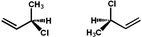 What is the relationship between the two compounds shown below?   A)  enantiomers B)  diastereomers C)  constitutional isomers D)  geometric isomers E)  identical compounds