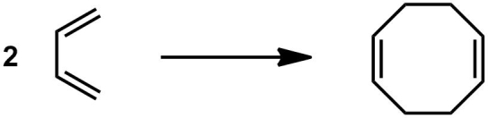 The following cycloaddition reaction can be described as ____________.   A)  4 + 4 thermal, antarafacial B)  4 + 4 thermal, suprafacial C)  4 + 4 photochemical, suprafacial D)  4 + 4 photochemical, antarafacial E)  A and C