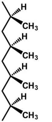 The following polymer is an example of   A)  an atactic polymer. B)  a condensation polymer. C)  a conducting polymer. D)  an isotactic polymer. E)  a syndiotactic polymer.