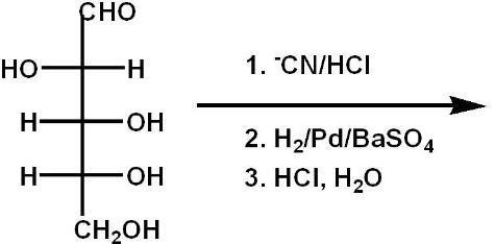The Kiliani-Fischer synthesis (below)  gives which two C-2 epimers?   A)  allose/altrose B)  gulose/idose C)  glucose/mannose D)  galactose/talose E)  sucrose/fructose