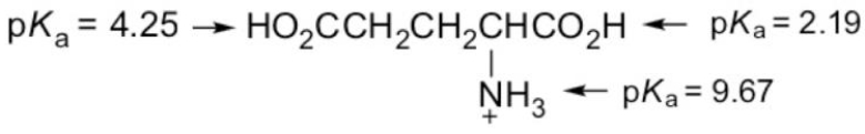 What form of glutamic acid (below)  predominates in a solution of PH = 7.2?   A)    B)    C)    D)    E)   