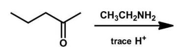 What is the product of the following reaction?   A)  an amine B)  a carbinolamine C)  an enamine D)  an imine E)  no reaction