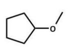 Of the following ethers, which would be least likely to form peroxides and hence be safer to use in a laboratory? A)    B)    C)    D)    E)   