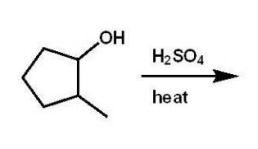 Which alkene is the major product of this dehydration?   A)    B)    C)    D)    E)   