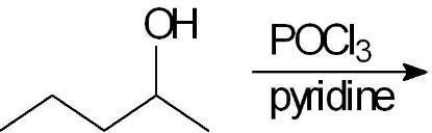 In the reaction of the following alcohol, what type of reaction is involved in the transformation?   A)  S<sub>N</sub>1 B)  S<sub>N</sub>2 C)  E1 D)  E2 E)  an anti-Zaitzev elimination