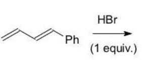 <strong>Which of the following products is the result of either 1,2 or 1,4-addition of HBr and is most stable?  </strong> A)   B)   C)   D)   E)   <div style=padding-top: 35px> 