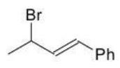 <strong>Which of the following products is the result of either 1,2 or 1,4-addition of HBr and is most stable?  </strong> A)   B)   C)   D)   E)   <div style=padding-top: 35px> 