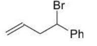 <strong>Which of the following products is the result of either 1,2 or 1,4-addition of HBr and is most stable?  </strong> A)   B)   C)   D)   E)   <div style=padding-top: 35px> 
