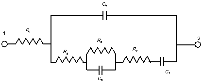 The following circuit can model an impedance spectrum perfectly.   Which other circuits can model the data equally well?   (Circuit-1)    (Circuit-2)  A)  only Circuit-1 B)  only Circuit-2 C)  both Circuit-1 and Circuit-2 D)  neither Circuit-2 nor Circuit-2