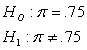 For a random sample of 25 students, 20 passes the exam and 5 did not attend pass the exam. Test the following hypotheses at the .01 level of significance: