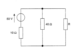 Determine the value of the load resistance R in Figure RT11.5 that gives maximum power dissipation and calculate the value of power. Figure RT11.5