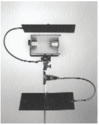 Which of the lighting instruments above is using a flag? (circle the correct letter)  A)    B)    C)   